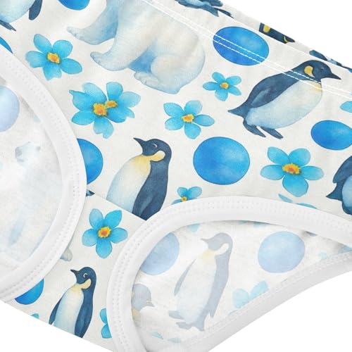 Joisal Polar Bears Penguins Blue White Toddlers Underwear Floral 2t Cotton Panties for Girl Colorful Briefs Kids Undies4