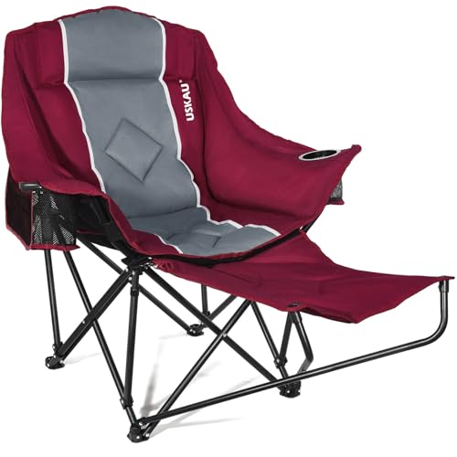 USKAU Camping Chair with Footrest