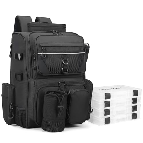 Image of Fishing Tackle Backpack With Rod Holders, Large 40L Fishing Backpack for Camping, Hiking