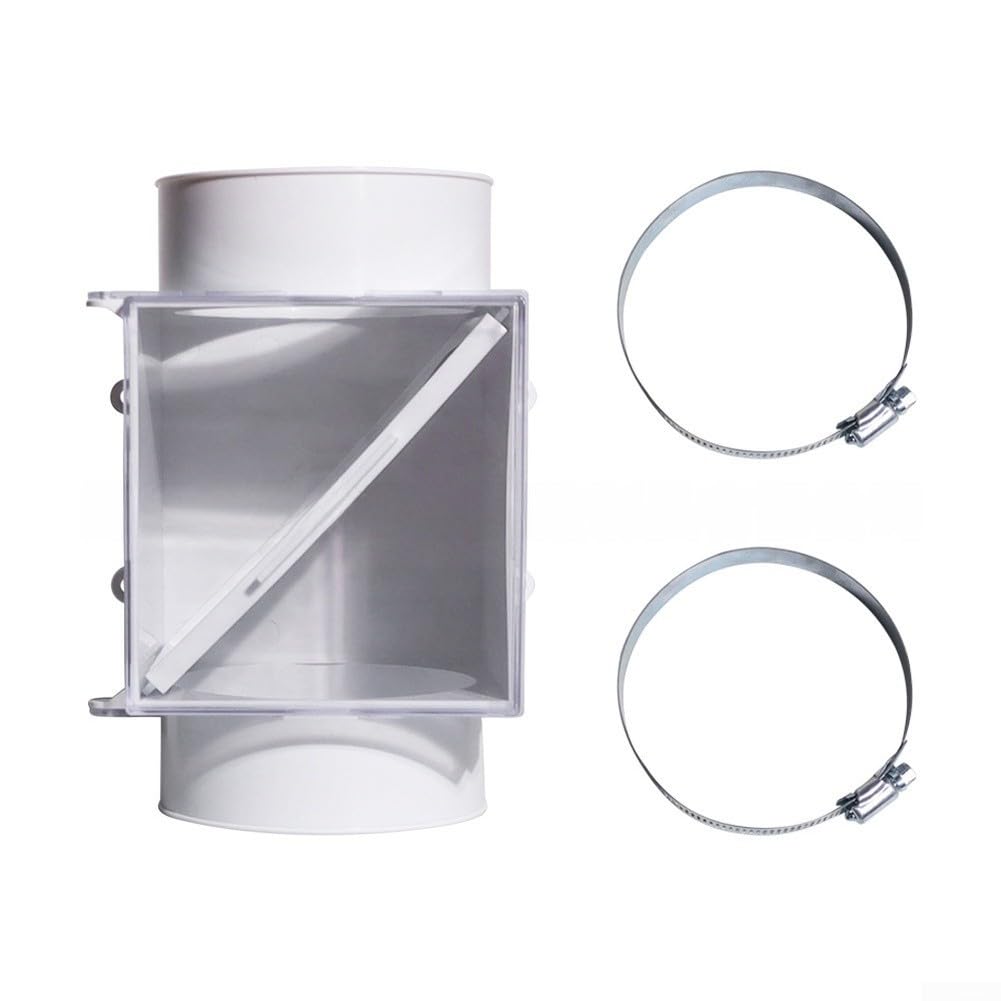 Filtro de repuesto para secadora de plástico, filtro de repuesto con tubo de lámina de aluminio, compatible con secadoras eléctricas, sistemas de escape, color blanco, 19 x 23 x 22,5 cm (tubería)