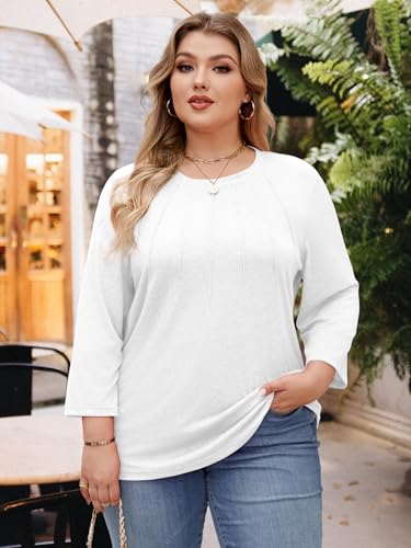 Image of Chulianyouhuo Womens Plus Size Tops 3 /4 Sleeve Casual T Shirts
