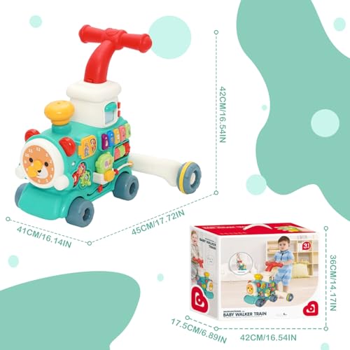 Image of 3 in 1 Baby Walker Activity Center Learning Fist-Step Push Toys, Sit-to-Stand Learning Walker Early Educational with Music Panel for Infant Toddler 6+ Months