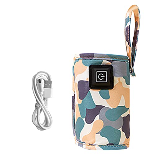 Bolsa calentadora de botellas de leche USB, temperatura ajustable de 104.0 F-140.0 F con puerto USB para alimentación nocturna, viajes, uso