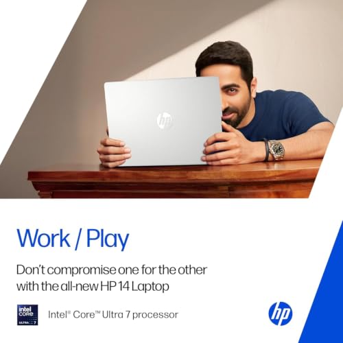 Image of HP 14 Laptop, Intel Core Ultra 7 155H (16GB DDR5, 512GB SSD) FHD, Anti-Glare, Micro-Edge, 14'' /35.6cm, Win11, M365 Basic(1yr)* Office24, Silver, 1.4kg, EP1151TU, Backlit, HD Camera w /Shutter