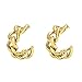 Kubańskie kolczyki koła w kształcie łańcuszka dla kobiet, złota poduszka w kształcie litery C ze stali nierdzewnej, kolczyki w stylu Punk Cool Girl
