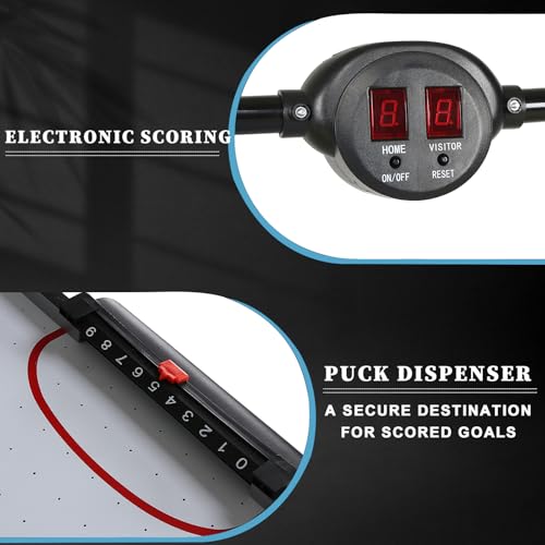 HLC Air Hockey Table Foldable 4.5/4FT Powered Electronic Hockey Game Table with Shuffleboard Bowling Indoor with All Accessories for Adults and Kids - Image 5