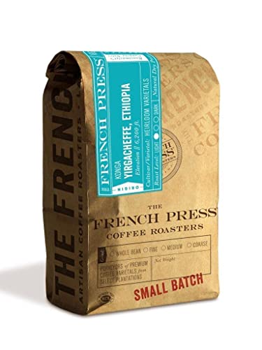 Whole Bean Coffee 1lb Ethiopian Yirgacheffe Single Origin, Light Roast, 100% Arabica, Fair Trade, Kosher, - 1 Pack THE FRENCH PRESS COFFEE ROASTERS