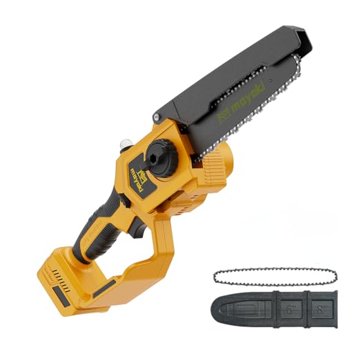 Image of Cordless 8In Chainsaw w / 4.0Ah Battery and Charger, Compatible with Dewalt 20V MAX Battery, Electric Hand Chain Saw, Auto Oiler, 900W Brushless Motor, for Tree Trimming, Cutting, Purning