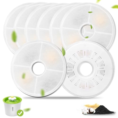 Filtre Fontaine pour Chat, 8 Filtres de Rechange pour Cat Water Fountain Filtre Fontaine pour Chat...