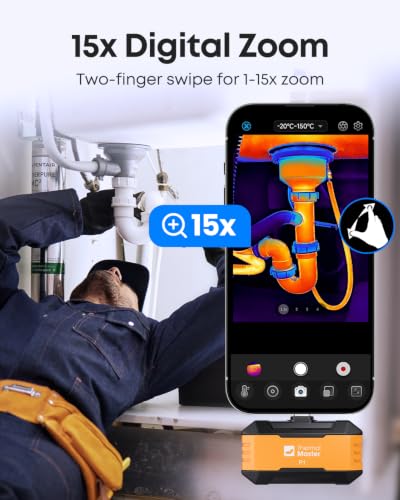 Image of Thermal Master P1 Thermal Camera for USB-C iOS /Android 320x240 Resolution | -4F to 1112F, ±3.6℉ Accuracy Thermal Imaging Camera for Home, HVAC, Electrical Inspections (P1 Blaze Orange)