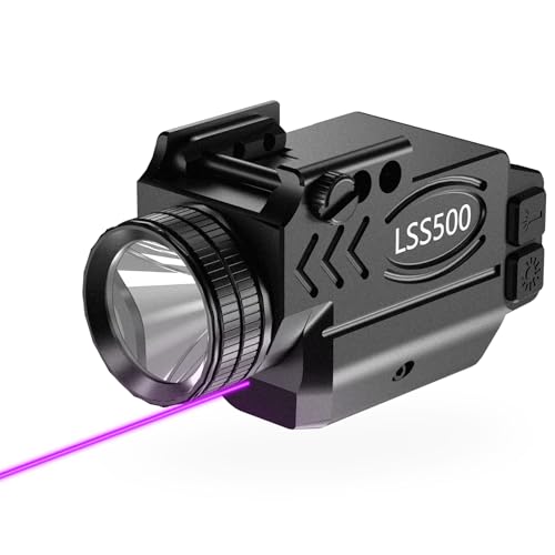 XYH-Win 1000 Lumens Weapon Laser Light Combo, Aluminum Tactical LED Flashlight and Purple Laser with Momentary and Strobe Function, Magnetic USB Rechargeable, Fits for Full and Compact Rail Mounted