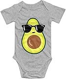 XieTao Cool Avocado Boutique Baby Bodysuit Onesie Unisex Short Sleeve, Gray, 6-12 Months