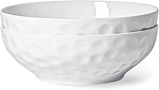 HOMBENE Large Pasta Bowls Set of 2, 9 Inch Pasta Serving Bowl Dinner Bowls, Wide and Shallow Microwave Dishwasher Safe Bowl Set of 2
