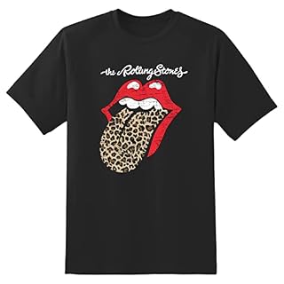 The Rolling Stones Leopard Print Tongue Officiel T-Shirt Hommes Unisexe - Les Beatles, Paul McCartney, John Lennon, RIngo Starr, George Harrison