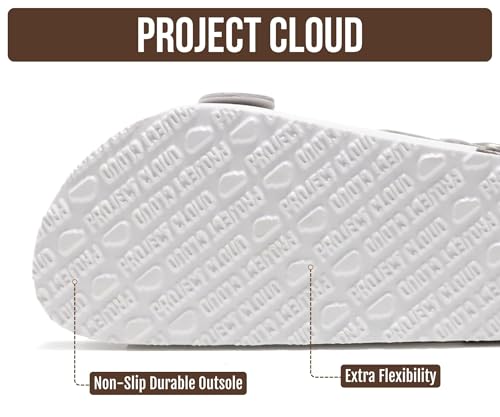 Image of Project Cloud 100% Genuine Leather Beach Sandals for Women 2026 with Lightweight & Comfortable Slides for Women - Non Slip with Memory Foam Slingback Womens Sandals 2026 (Garda)