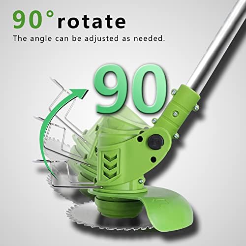 Strimmer Garden Strimmer with Blades, Cordless Strimmer, Electric Telescopic Brush Cutter, Grass Trimmer with 2 x 24V 2.0mAh Batteries, Suitable for Gardens, Villas, Lawns