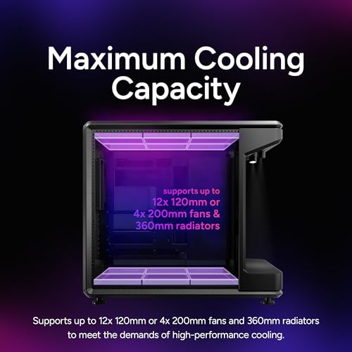 Image of Cooler Master MasterFrame 360 Stage LCD ATX Mid-Tower PC Case - Front Showcase Stage with Spotlight & LCD Display, Supports 430mm GPUs & 360mm Radiators, PCIe 5.0 Ready, Up to 12x120mm Fans, USB-C