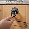 Renovators Supply Manufacturing Black Wrought Iron Cabinet Ring Pull Floral Roped Style 5 in. Antique RSF Rust-Resistant Powder Coat Finish with Mounting Hardware #5