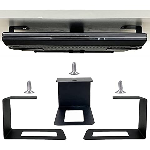 (3) Laptop Holder Under Desk Laptop Mount Organizer Rack Storage Shelf, Add On Under Table Laptops, Keyboard, Routers, Modems, Cable Box, Network Switch & More, Desk Accessories Cover