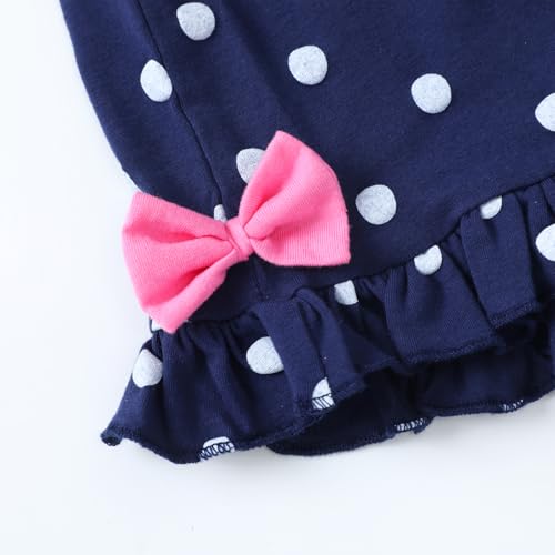 Image of HILEELANG Toddler Girl Summer Short Outfit Sets Cotton Short Sleeve Tops Tees Shorts Clothing Sets