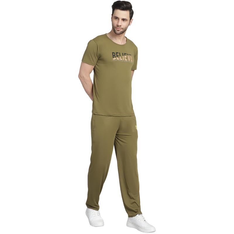 Image of VIMAL JONNEY White Cotton Printed CO-ORD Set Tracksuit for Men-T PRT 23 WHT D10 WHT. 02-P