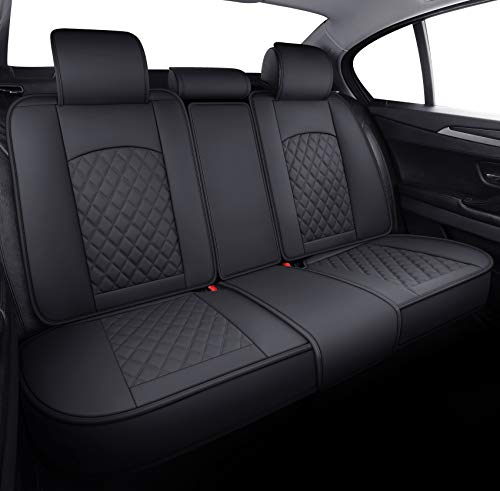 Image of Aierxuan Car Seat Covers for Most Cars with Faux Leather Full Set (Black)