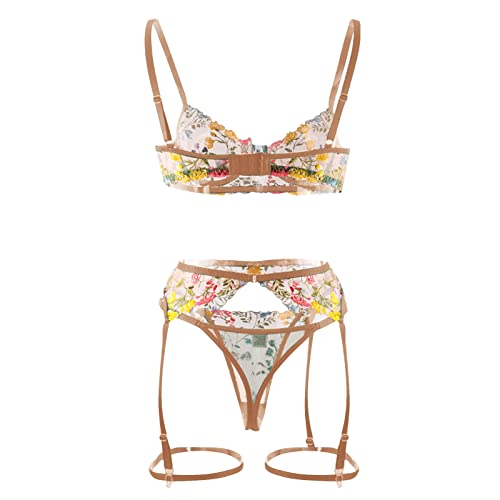 String boucle jambe et soutien-gorge transparent dentelle de créateur