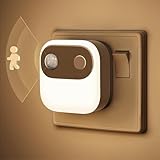 LOHAS-LED Motion Sensor Night Light, Night Light Plug in Wall, Warm White 3000K, 30/60/100lm Brightness Adjustable, Motion Sensor & Dusk to Dawn Plug in Night Light for Hallway, Stairs, Bedroom - Image 1