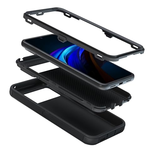 Image of Pirum Protective Back Case Compatible for Google Pixel 8 Cover PC + TPU Full Body Shockproof Drop Protection - Black