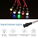 PATIKIL 8mm Blue Signal Indicator Lights, 8 Pack AC/DC 12-24V Panel Mount Waterproof Warning Lamps for Industrial Electrical Car Motorcycles Boats Directional Dash Light, Black