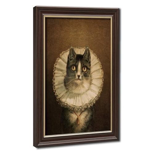 Portrait de chat victorien en toile vintage pour une ambiance mystérieuse