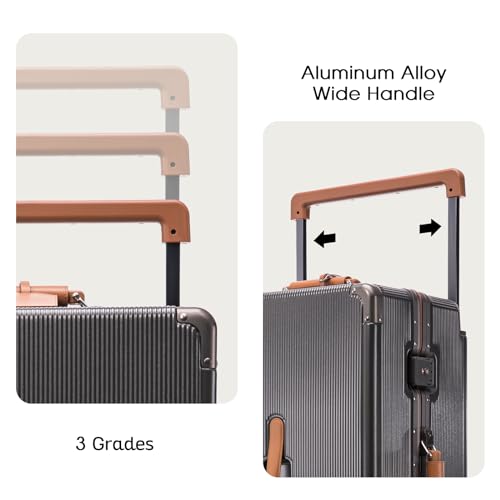 Apelila 28-Inch Wide Handle Hardshell Spinner Luggage - 116L Large Capacity with 360° Silent Wheels - TSA Lock & Aluminum Corner Guards - Lightweight PC+ABS for International Travel