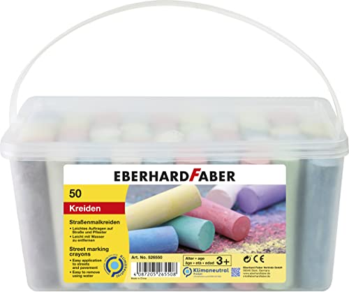 Eberhard Faber 526550 - Straßenkreide 50er Eimer, 8 leuchtenden...
