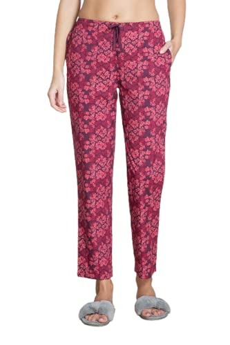 Image of Van Heusen Women's Printed Lounge Pants | Drawstrings & Side Pockets | Ultra Soft Fabric | Relaxed Fit | At home pyjamas | Everyday Comfort | Printed | Style 55306 | Available in Pack of 1 & 2
