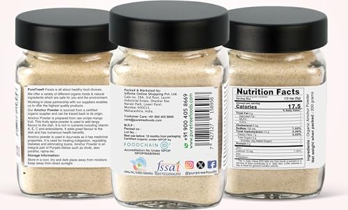 Image of Pure Tree Certified Organic Amchur Powder | 200 g | Glass Jar | Dry Mango Powder | Amchoor Powder For Chutney, Pickle, and Fruit Salad