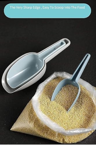 Image of 3 Pcs Nesting Multi-Purpose Plastic Shovel Scoop Set Measuring Scoops Kirana Shop, Grocery, Grains, Sugar, Atta, Rice, Masala, Atta, Rice, Masala, Powder etc (Multi Colour)