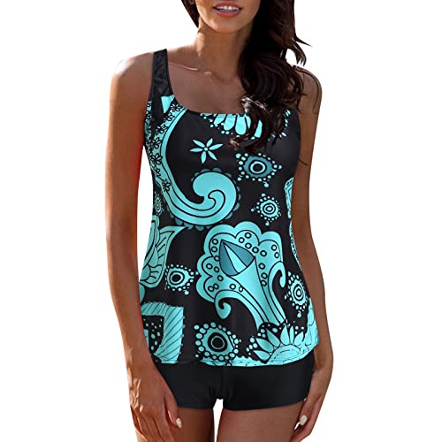 Maillot de bain tankini femme noir S fendu imprimé shorty bikini plage original