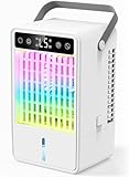 Portable Air Conditioners, Personal Mini Air Cooler Cooling Fan with 5 Speeds, 1.5L Bucket Evaporative Air Conditioner, 2 Cool Mist Air Conditioners Humidifier Fan Room Bedroom Office (White)