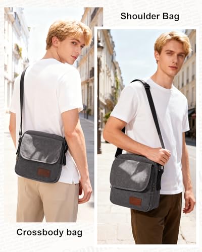 Small Crossbody Bag for Men,Canvas Messenger Shoulder Bags Crossbody Satchel Bag Men's Side Bags Over the Shoulder Purse
