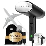LEBENLANG Steamer Dampfglätter Reise - Kompakt Faltbar & Inkl. Reise Set I Steam Iron Dampfbürste Dampfbügeleisen für Dampfglätten Bügeln im Urlaub I Hand Reisesteamer mini handheld Travel Steamers