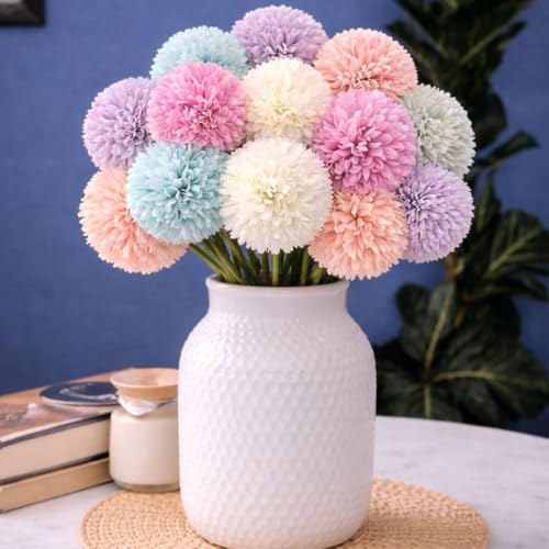 SATYAM KRAFT 5 Pcs Artificial Chrysanthemum Hydrangea Ball Flower...