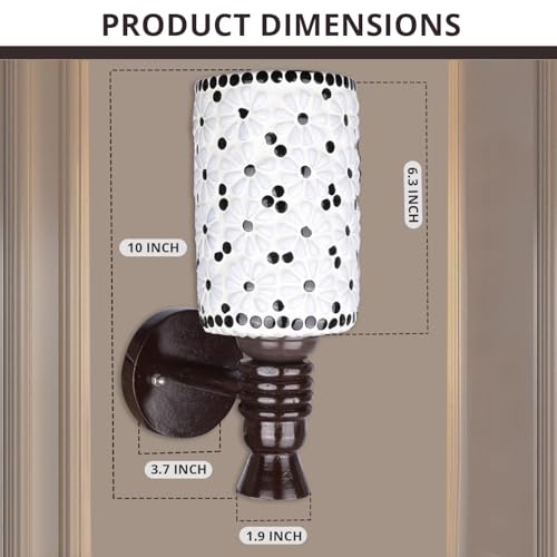 Image of GIGAWATTS Wall Lamp Decorative Light for Home Decor, Fancy Indoor Outdoor Wall Light, Hanging Sconce Lamp for Bedroom, Living Room, Hall, Modern Wall Lighting Fixture (1Pc, Without Bulb, WL501)