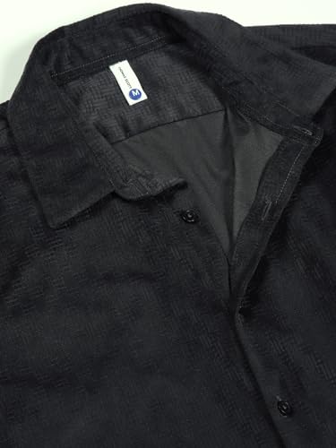 Image of Thomas Scott Men's | Solid | Textured Fabric | Full Sleeve | Slim Fit | Polyester-Blend | Spread Collar | Casual Shirt