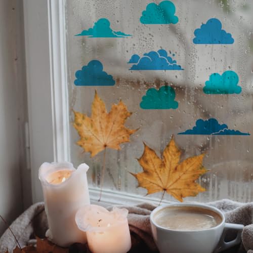 FINGERINSPIRE Clouds Painting Stencil 30x30cm Reusable 9 Styles Cloud Pattern Drawing Template DIY Art Clouds Theme Cartoon Clouds Decoration Stencil for Painting on Wood Wall Fabric Furniture - Image 4