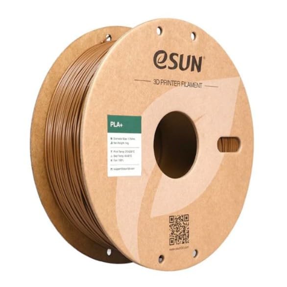Image of eSUN PLA+ 3D Printing Filament 1.75mm High Speed Filament Speedy PLA Plus for Fast Printing, Dimensional Accuracy + /- 0.03mm, 1KG (2.2 LBS) Brown