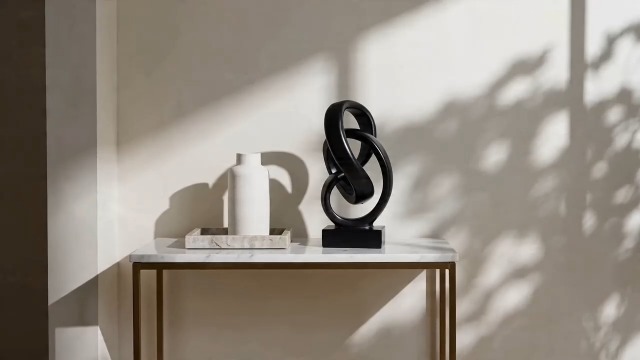 Estatua abstracta nudo dorado decoración geométrica miniatura 7