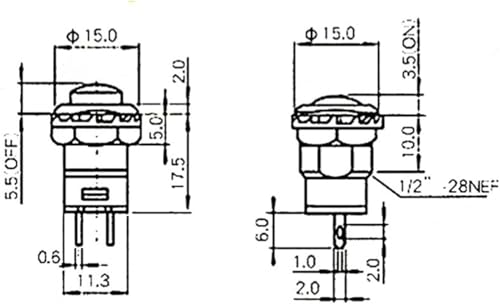 Interrupteur à bouton-poussoir de précision 12mm DS228 pour intégration - 7
