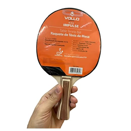 Raquete Tenis Mesa Profissional Impulse Aprovada ITTF VT604 Vollo 150g Vermelha e Preta
