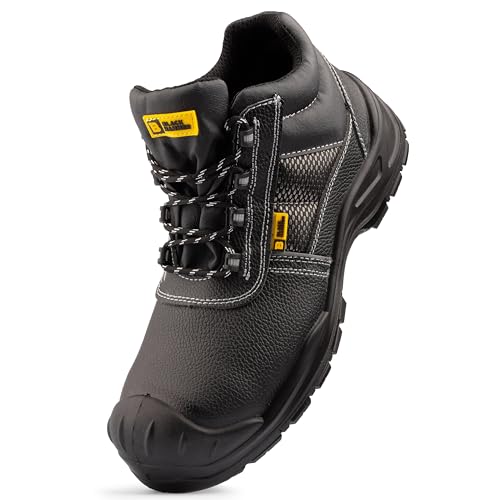 BLACK HAMMER Botas de Trabajo de Seguridad Hombre - Calzado Impermeable con Puntera de Material Compuesto - Ideales para Exteriores Diseñado para Ofrecer Estilo y Comodidad S3 SRC Stan (42 EU)