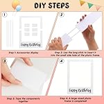32 x 24 Inch Extra Large Happy Birthday Photo Booth Selfie Frame Props Picture DIY Cutouts Photo Backdrop Cardboard Props for Party Supplies Favors(Vertical,White) - Image 3